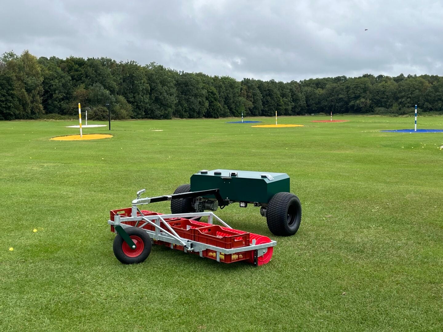 robot golf ball collector on driving range