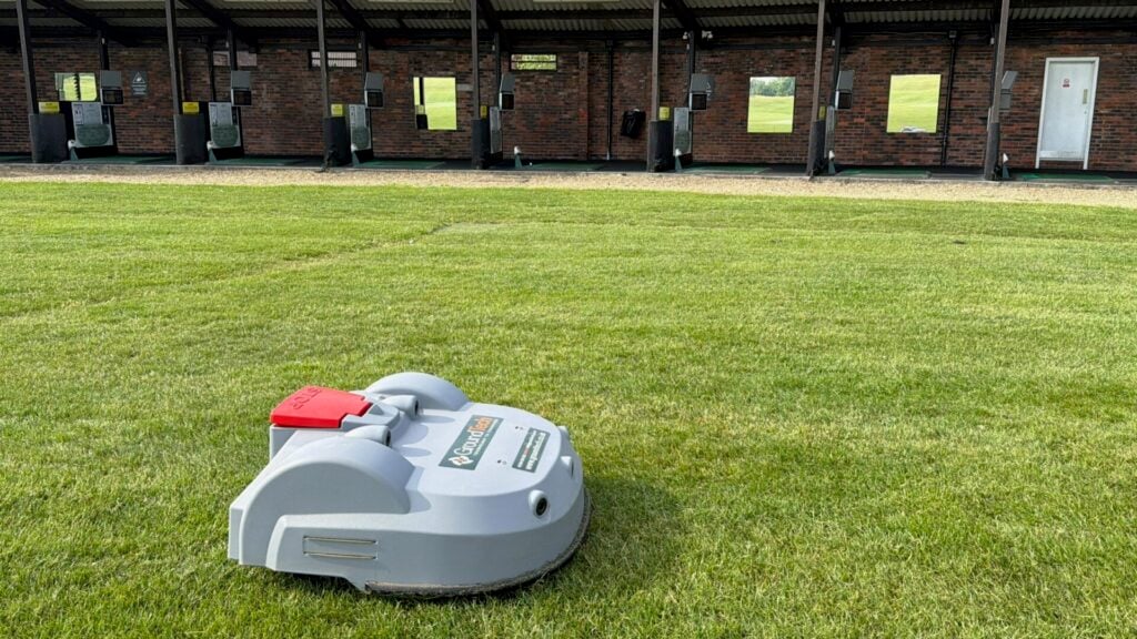 golf ball collector on driving range
